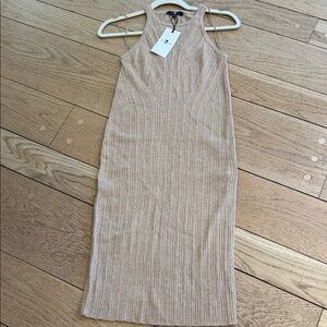 7 For All Mankind Ribbed Midi Tank Dress - Tan